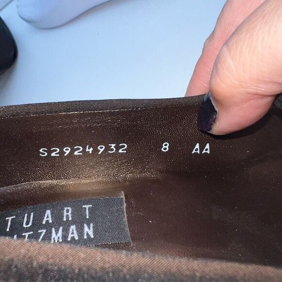 Stuart Weitzman Pumps Brown Fabric,  Block Heel, Women’s Sz 8AA - Picture 8 of 12